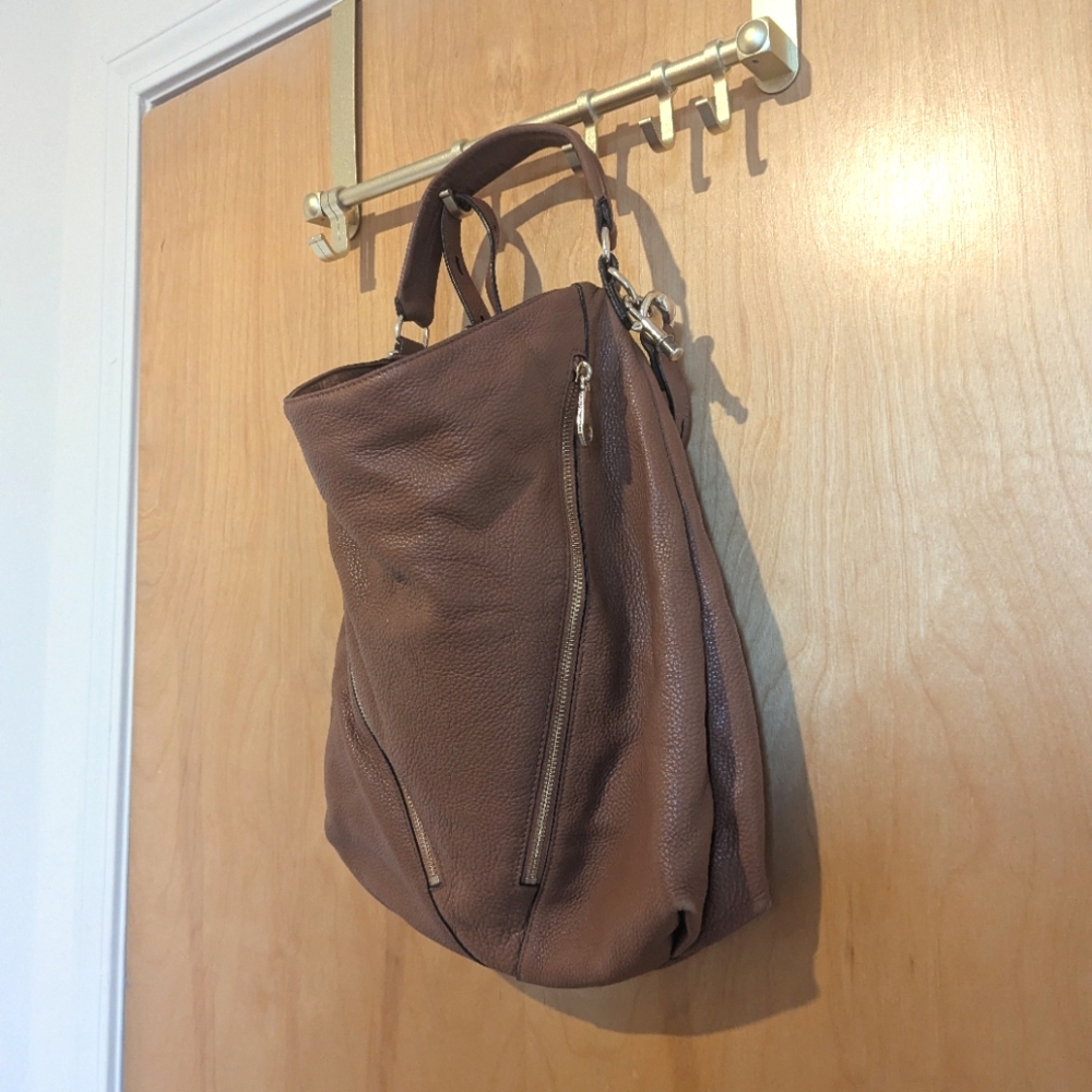 Rebecca Minkoff pebbled supple leather moto hobo shoulder/crossbody bag - Picture 7 of 10